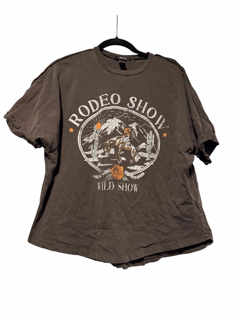 Forever 21 Brown Rodeo Show Graphic Tee Size Small